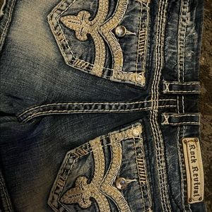 Rock Revival mid distressed shorts